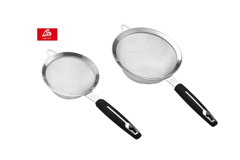 
Double mesh strainer with paintiong handle 
