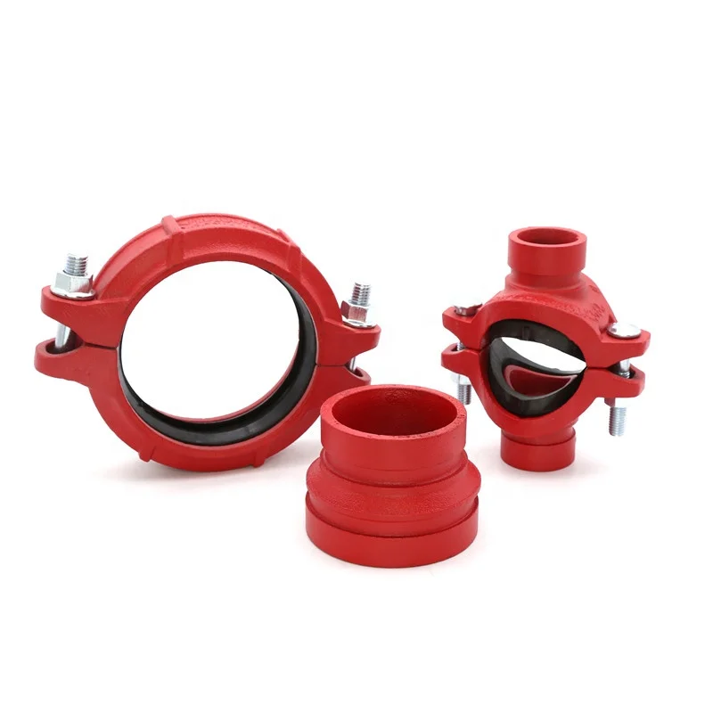 Ductile Iron Pipe Fitting Flexible Coupling Grooved Products Fire Fighting Grooved Mechanical Tee  for preventing fire