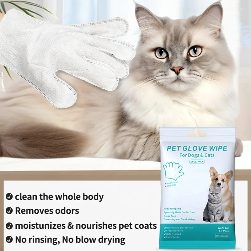 Safe and non-irritating pet friendly Wipes for Dogs and Cats Pet Cleans Ears Eye Cleaning Pet Wipe Gloves