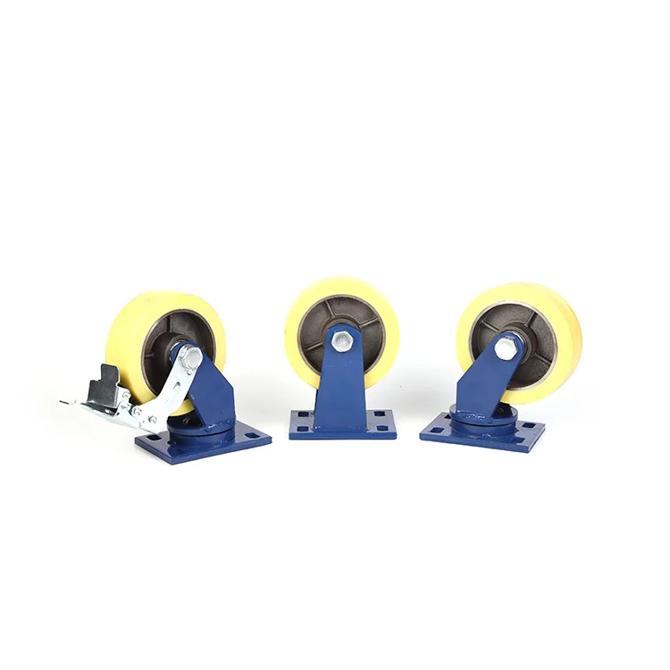 WeiHang 8 inch caster wheel 1 ton fixed heavy duty workbench caster low profile