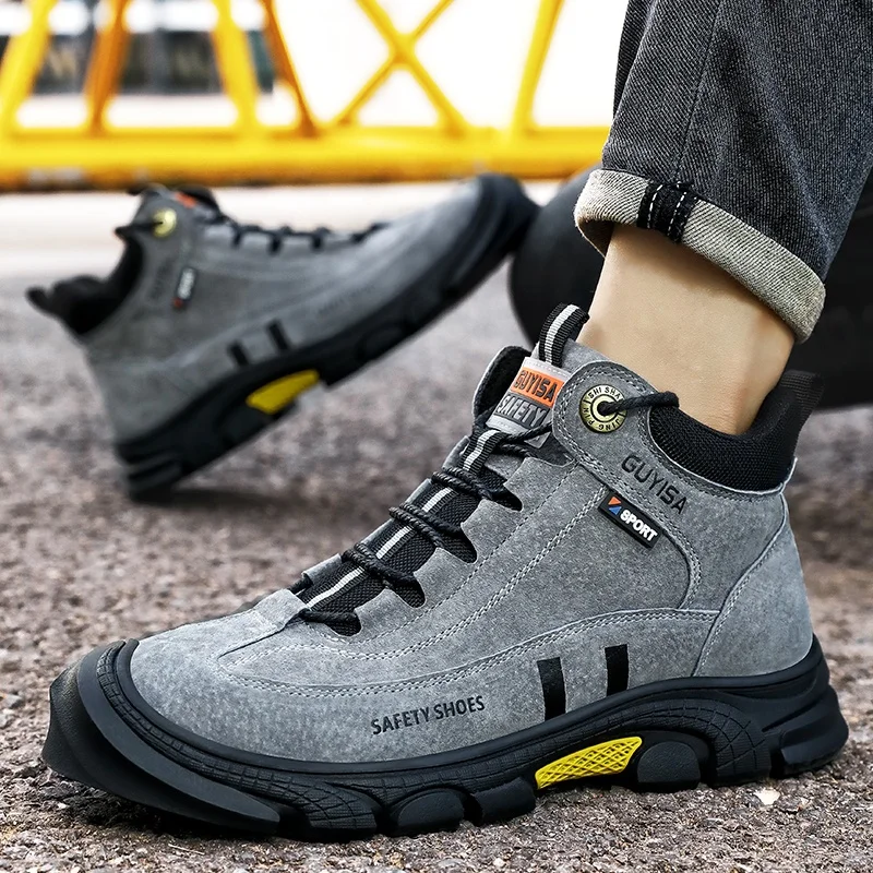GUYISA European CE steel toe safety shoes Light breathable industrial building safety shoes Non slip