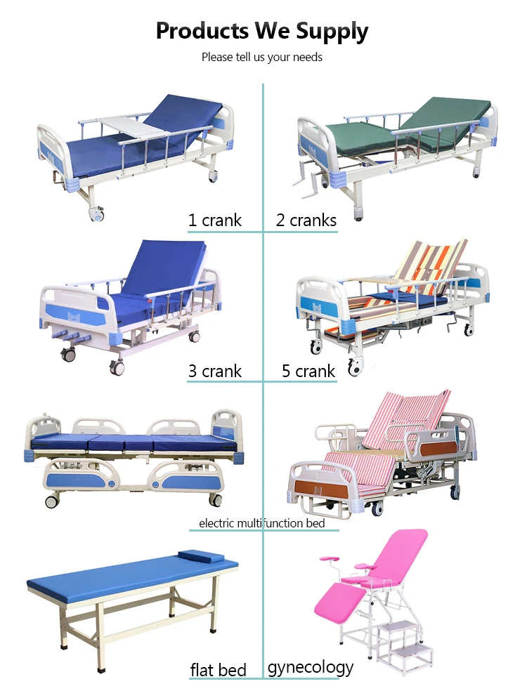 EU-HB301 Two 2 Function Hospital Bed Manual Metal Hospital Bed With Toilets Prices Hospital Medical Patient Bed Manufacturer