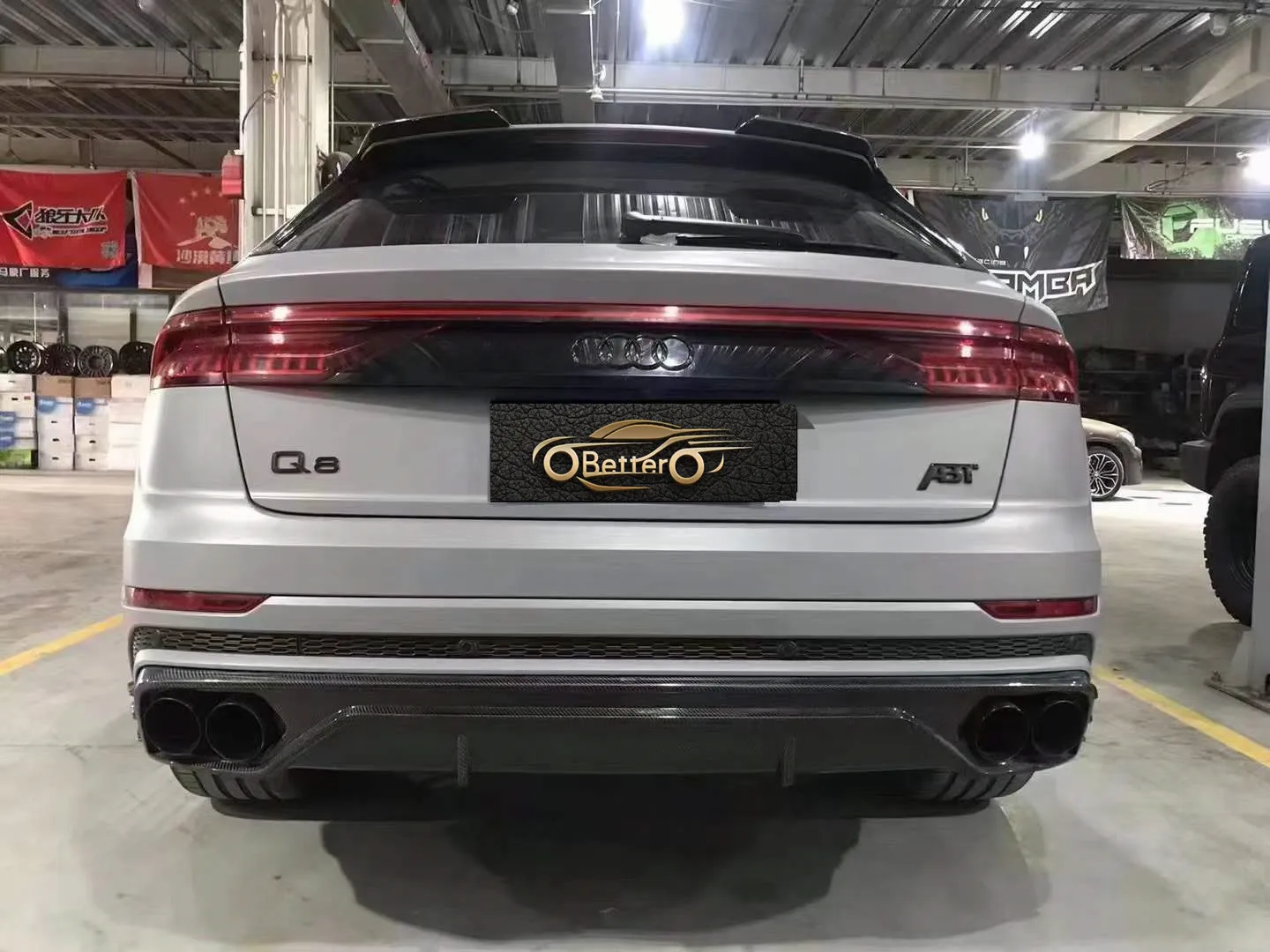 BTC High Quality carbon fiber Bodykit for Audi Q8 2018- To ABT style front lip rear diffuser splitter spoiler