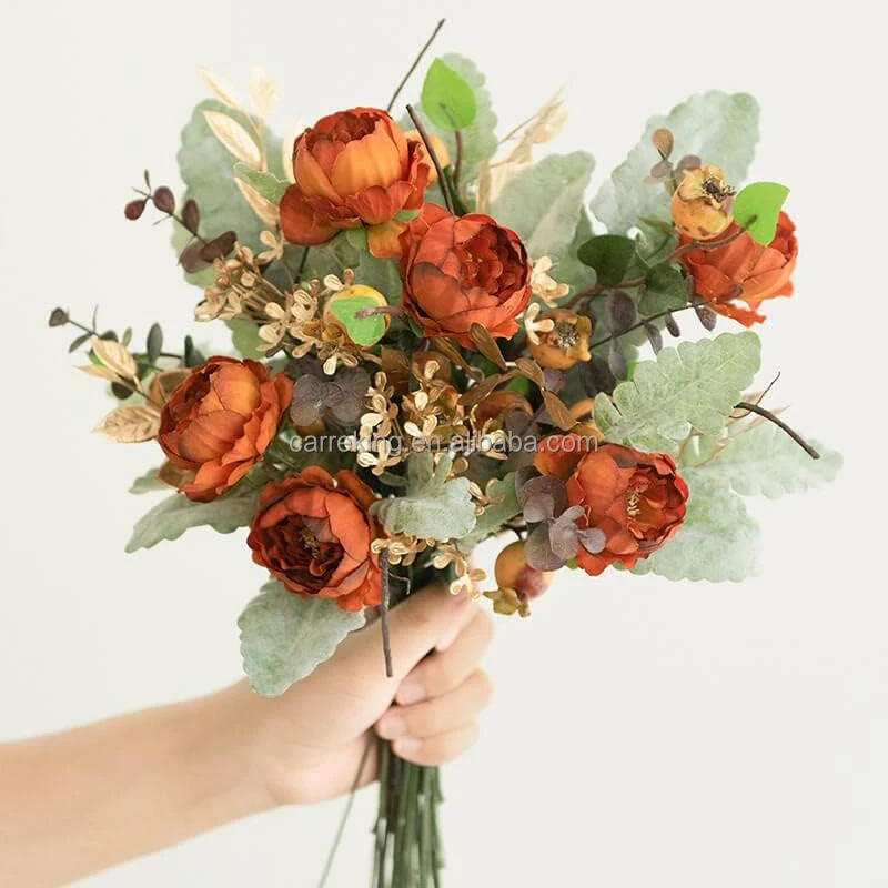 Manufacturer Wholesale Terracotta & Green Artificial Silk Greenery Plants For DIY Wedding Arch Bouquet Filler Table decor