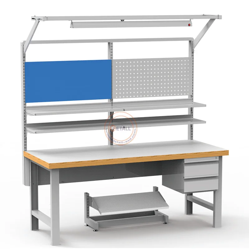 malaysia type esd work table metal industrial steel garage workbench cabinets with drawers for tool storage