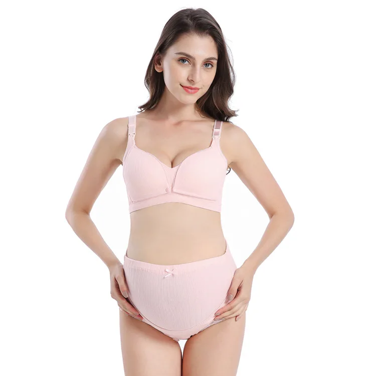 Pregnant women sexy lace underwear maternity bra and briefs set soft cotton nursing bra sets
