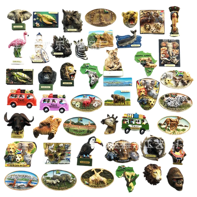 Южная Африка туристические декоративные ремесла смолы окрашенные магнитные магниты на холодильник