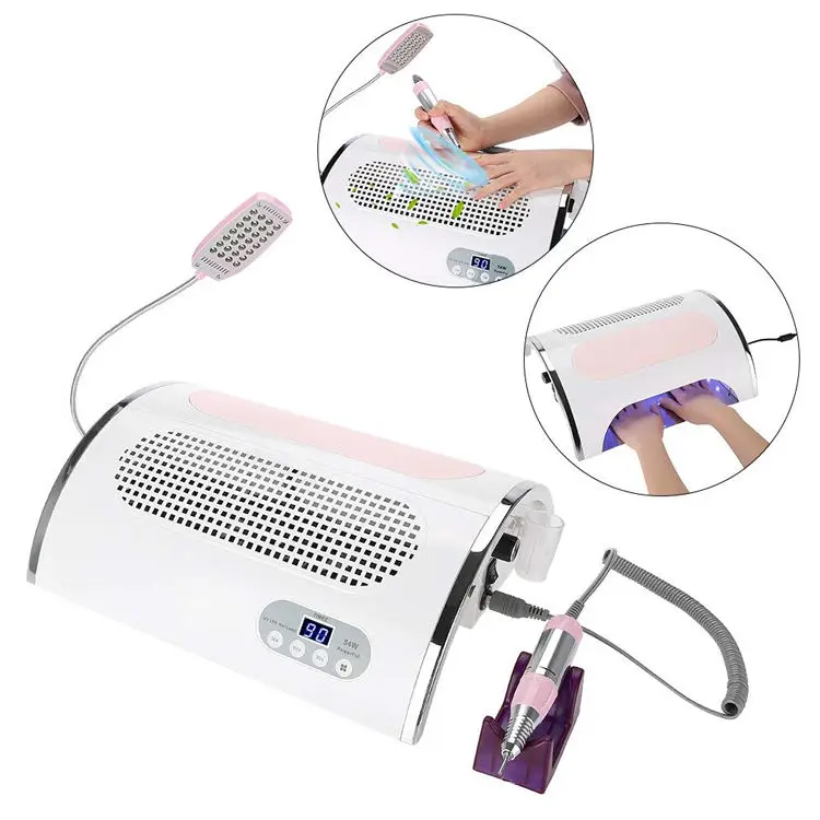 Multi-function 5 in 1 Electric Nail Drill Polisher Nail Gel Curing Dryer With Nail Dust Cleaner Vacuum Suction Machine Device
