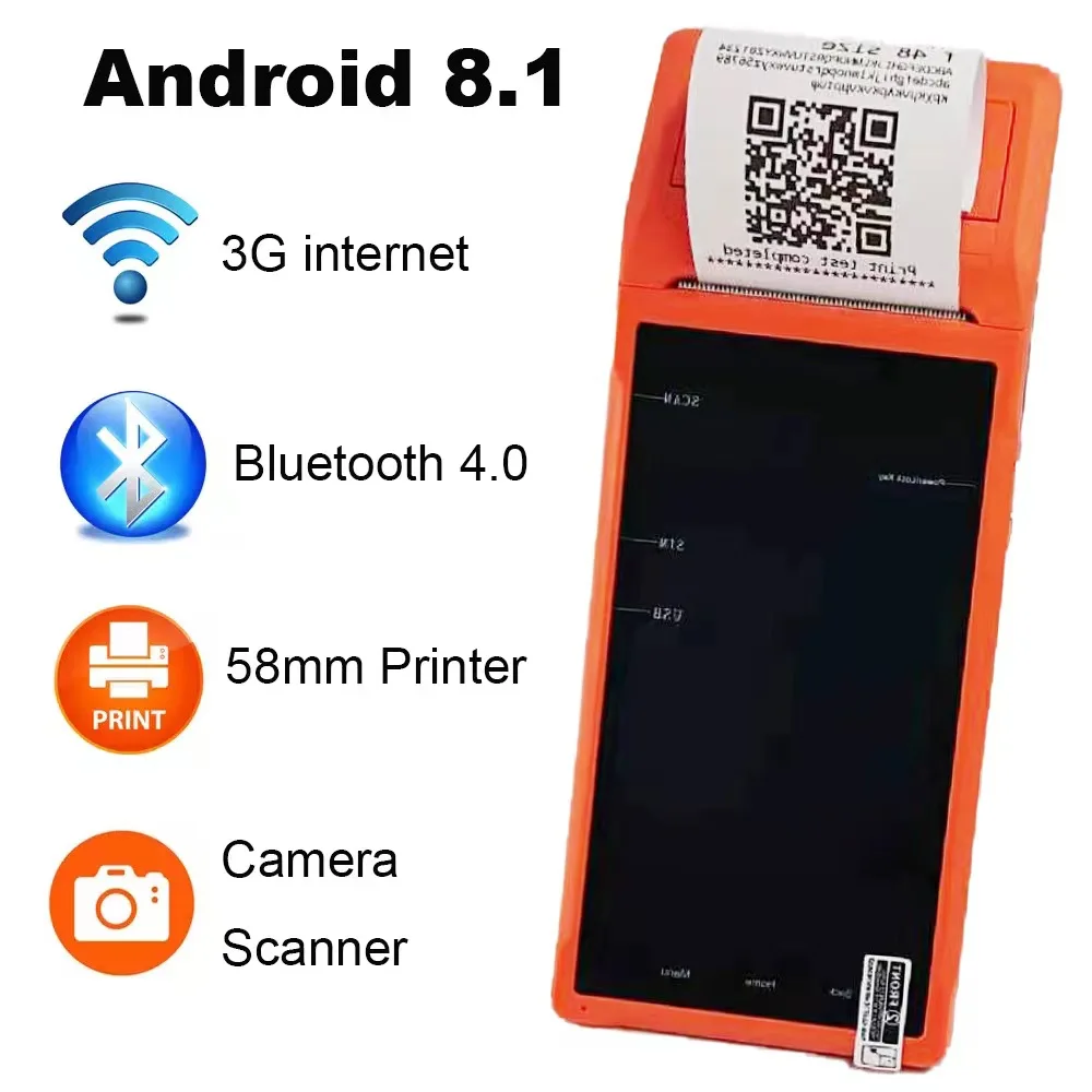Cheap Q2i Handheld POS Terminal 5.5 Inch Android 8.1 Wireless Data POS System Bluetooth USB NFC-Payment & Lottery Mobile Machine