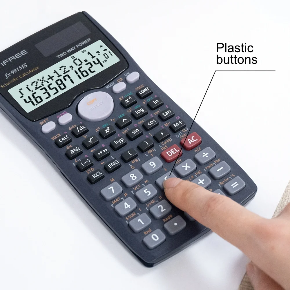 Factory Price FX 991MS 12-Digit Scientific Calculator 401 Function Customized ABS Material Scientifique Calculator Manufacturing