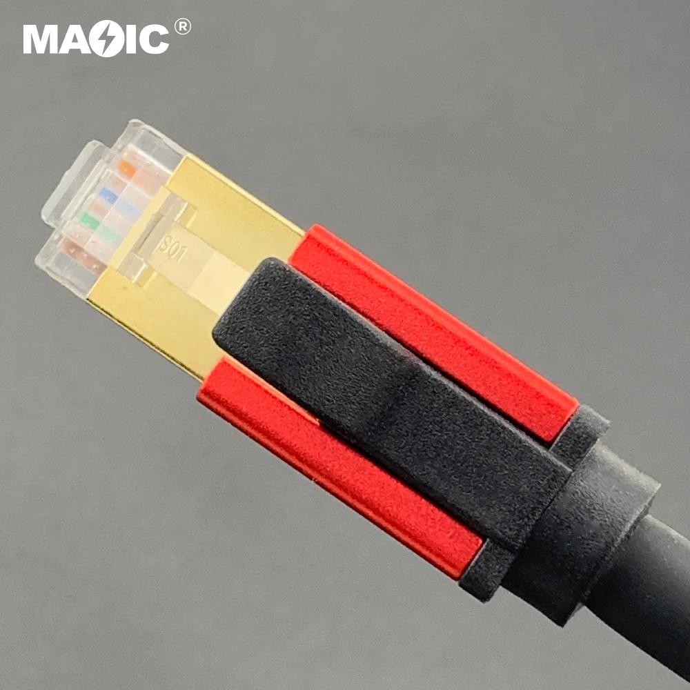 OEM Cat8 Ethernet Cable Cat 8 LAN Network Cable 40Gbps 2000Mhz with Gold Plated Connector Weatherproof S/FTP