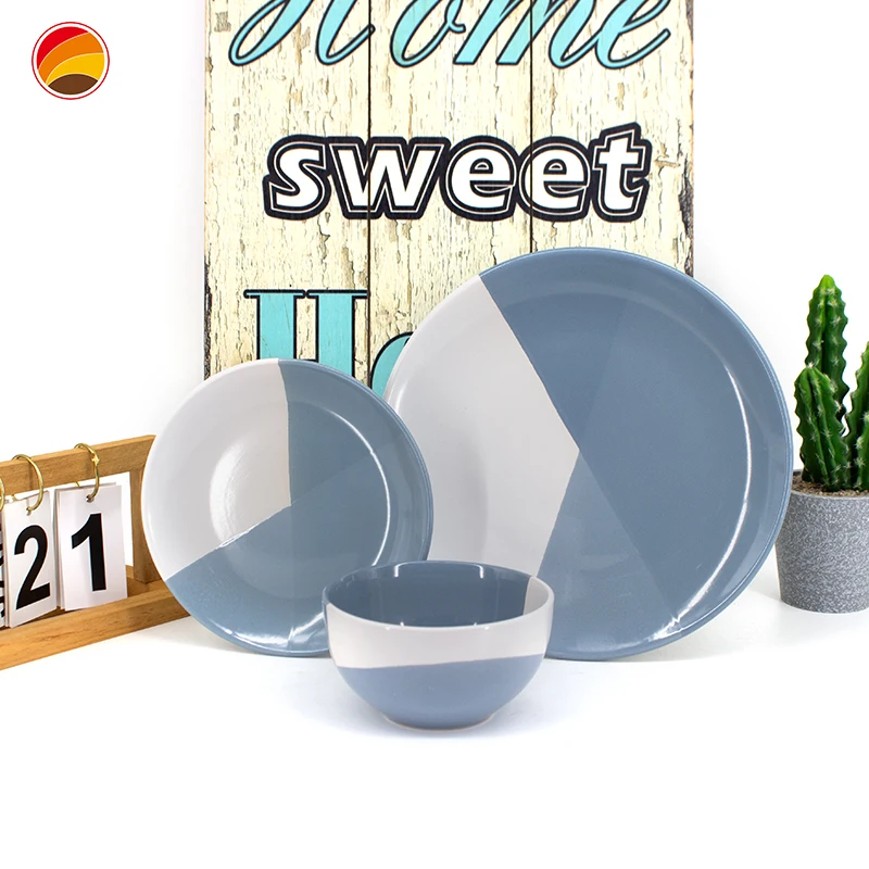 Customized Creative Color Matching Underglaze Color Ceramic Tableware Domestic Bisque Ceramics Unpainted Wholesale Tableware