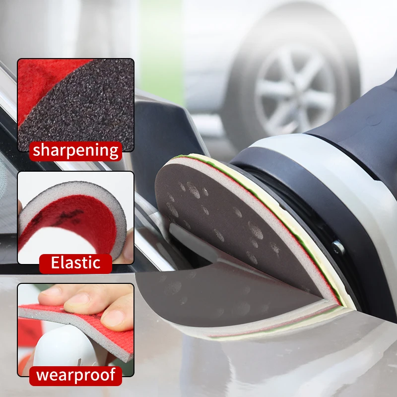6inch Sand Sponge Abrasive Sandpaper Disc Aluminum Sanding Sponge Paper Hook And Loop Sanding Sponge For Wall Car