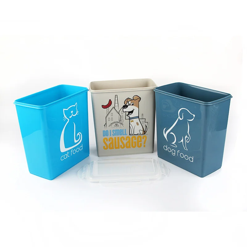 
Wholesale Plastic Dog Food Storage Barrel Sealing Box Dry Pet Food Container 
