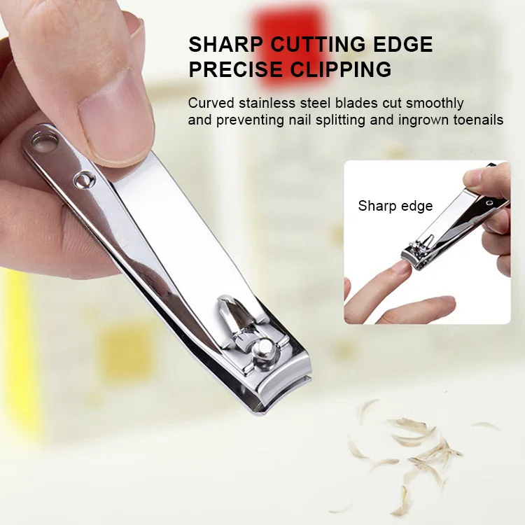 Custom Logo Sharp Nail Clippers Portable Finger Manicure Cutter Nails Care Tool for Fingernail & Toenail