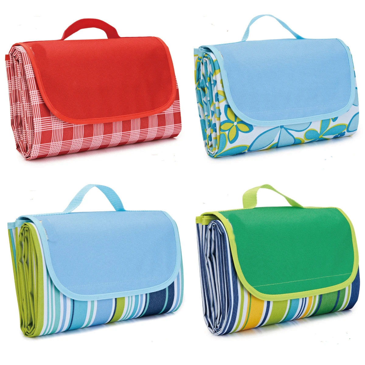 Lightweight Waterproof Foldable Picnic Blanket Beach Mat With Tote
