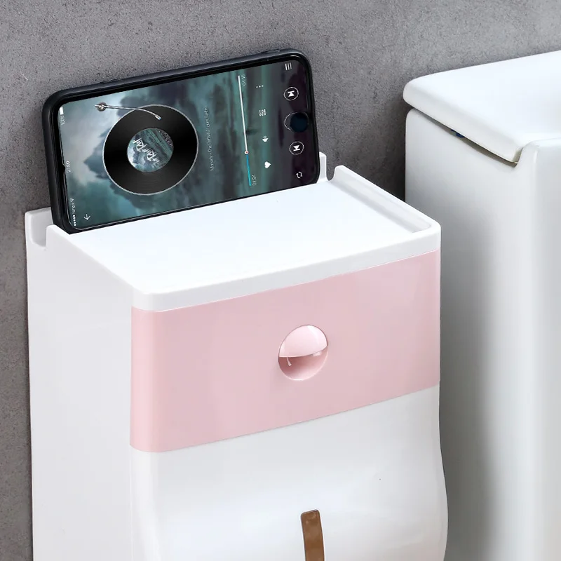 D882 Multi-function Bathroom Restroom Toilet Wall Mounted Tissue Storage Paper Holder Box
