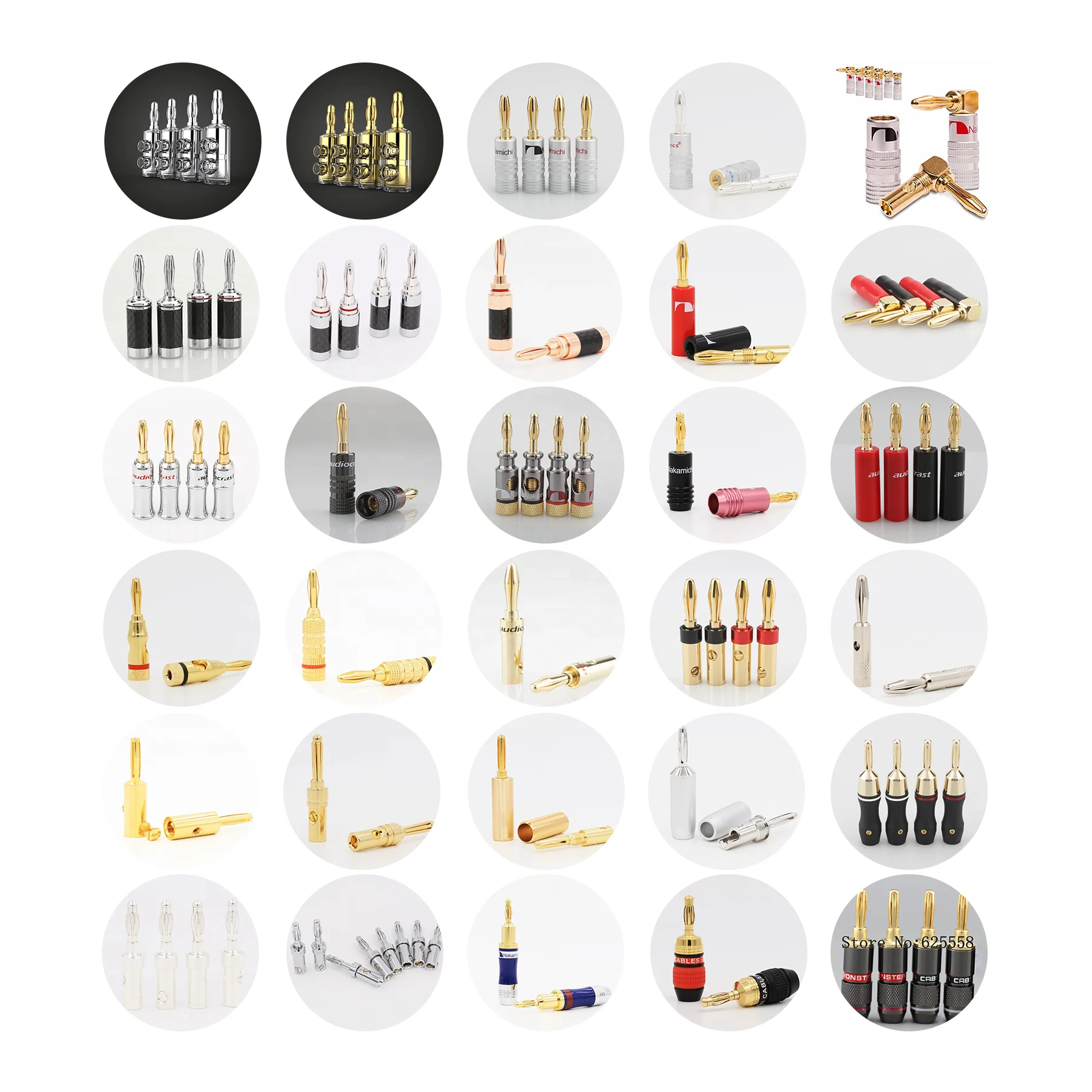 High Quality Banana Plug for Audio Speaker Cable 24K Gold plated Speaker Wire Banana Audio Connector