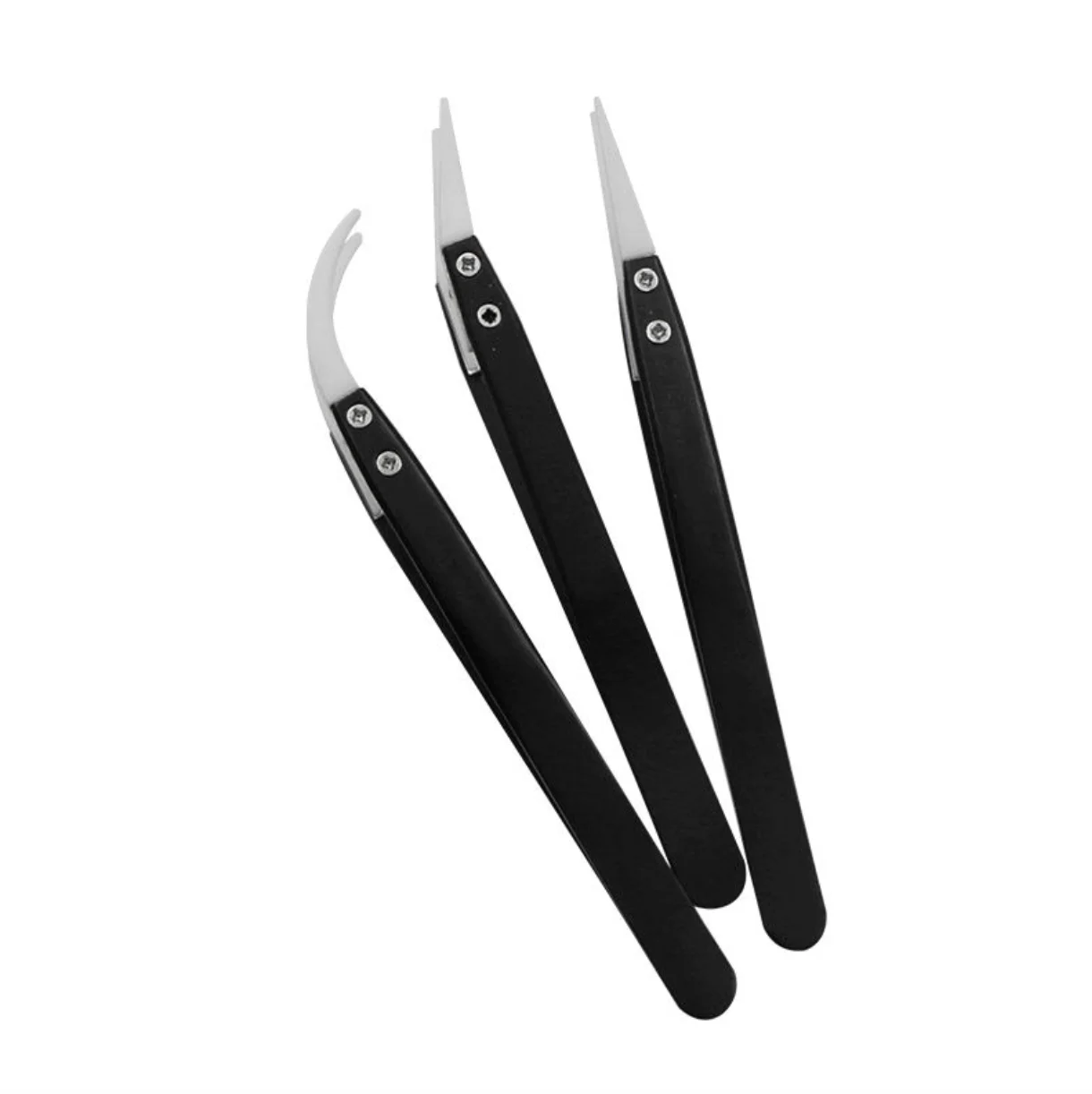 Anti Static Tweezers Stainless Steel Straight Tweezers for Electronics Cell Phone PCB SMD Repair Tool