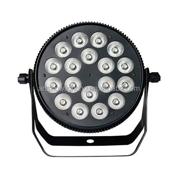 Pro dj stage event light Par led 18x18w RGBWA UV 6 in 1 slim led par flat for DJ club disco party