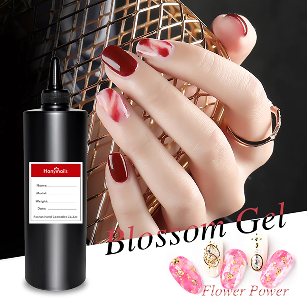 Hanyinails Nail Salon Art Design Blooming Gel Foil Transfer Gel Beauty Primer Blossom Base Top Coat Velvet 1KG