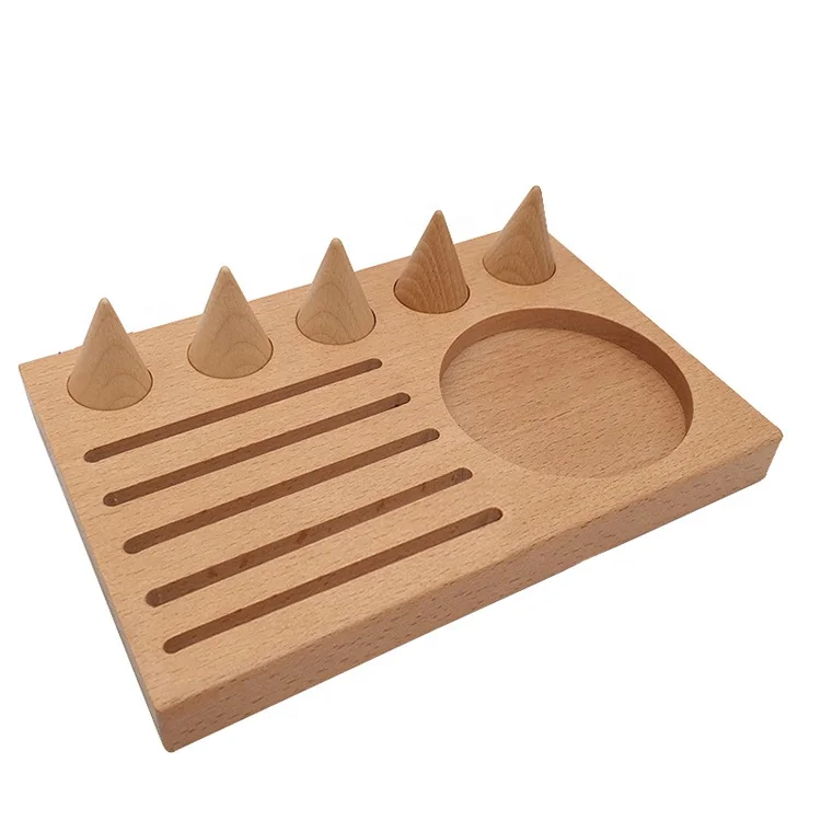 Factory wholesale customize luxury beech wood jewelry display stand