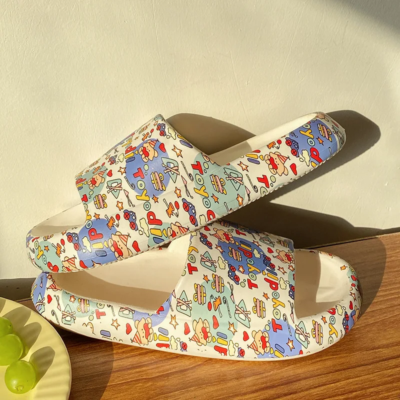 Ins Trend Cute Milk Pattern Custom Slipper 3D Logo Mens Men Shoe Sliding Sandal Custom Slipper