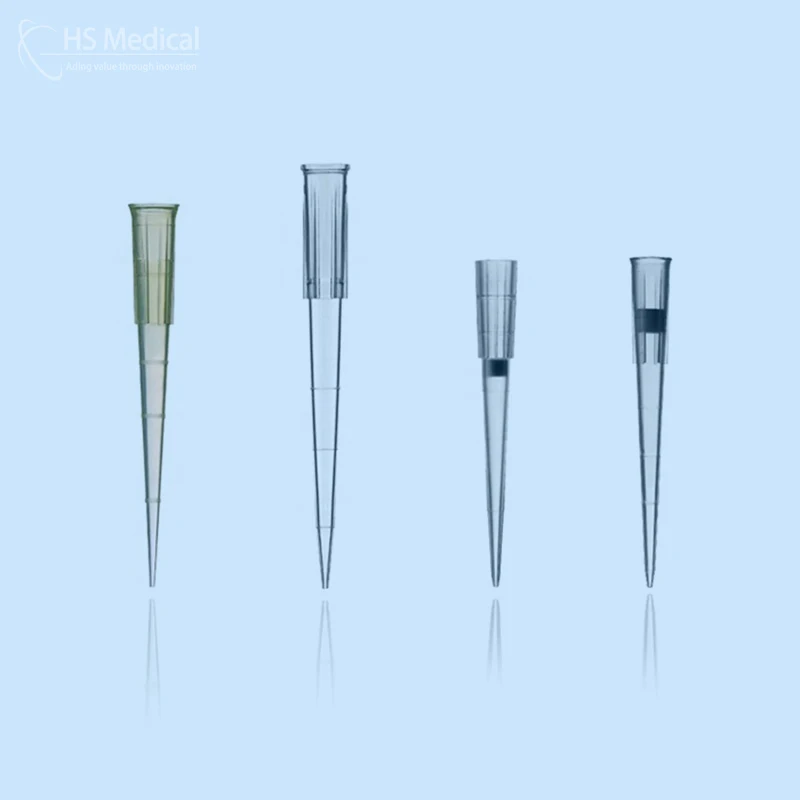 Hs Medical Simple Filter Tip Plastic Graduated 10Ul Pipettes Serum Multichannel Yellow Pipette Tips