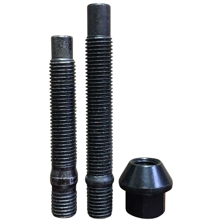 Custom manufacture steel serrated wheel lug conversion stud