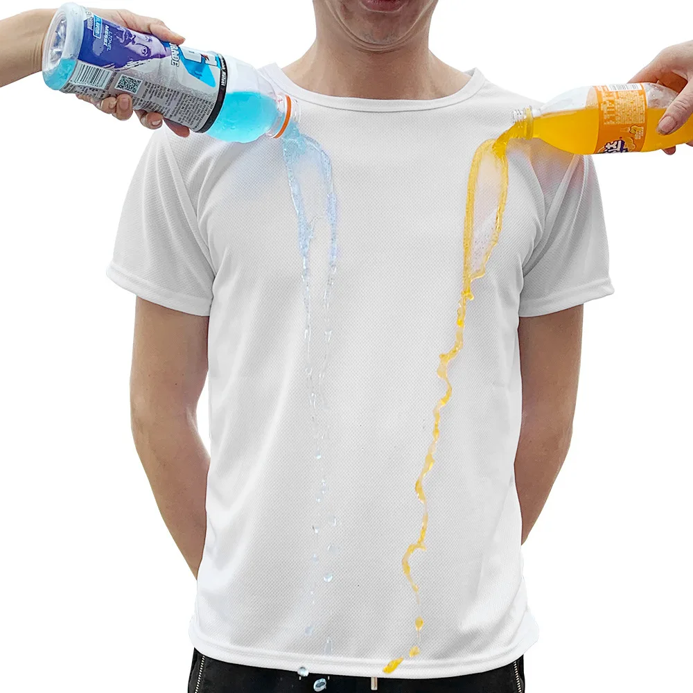 
Always Clean Hydrophobic Shirt Waterproof Cool Mens T Shirt Antifouling T-shirt Fitness Quick Dry Summer Tops New Breathable Tee 