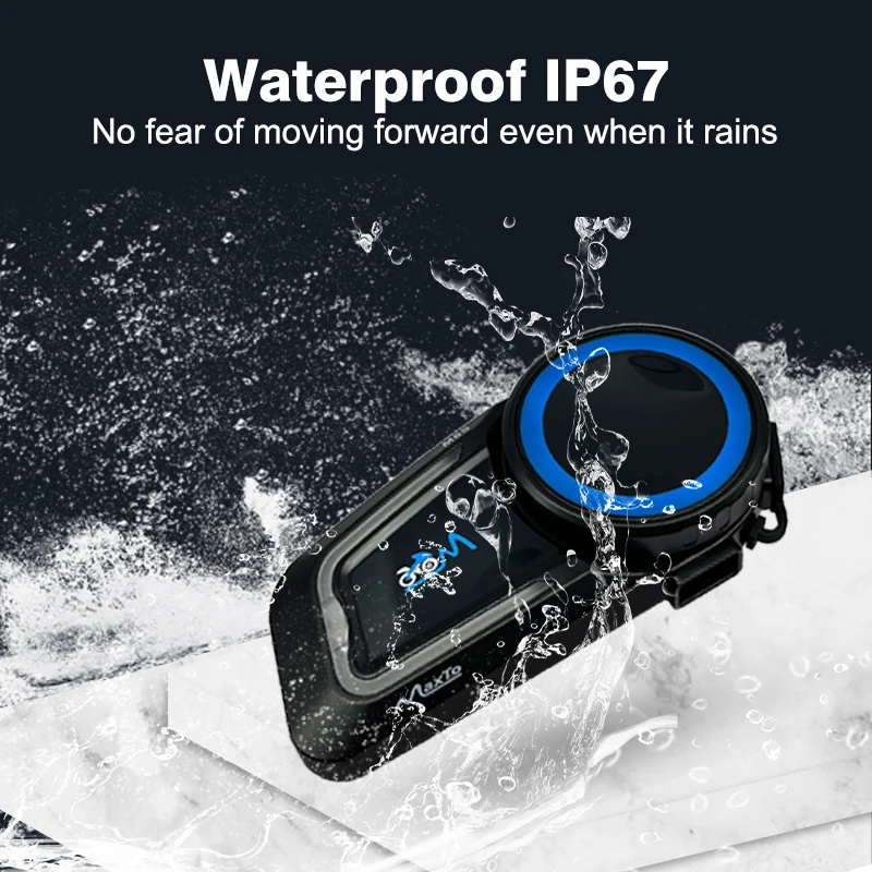 MAXTO Motorcycle Helmet Bluetooth Intercom Earphones for Two 800 meter Intercom with Music Sharing Helmet Bluetooth Earphones