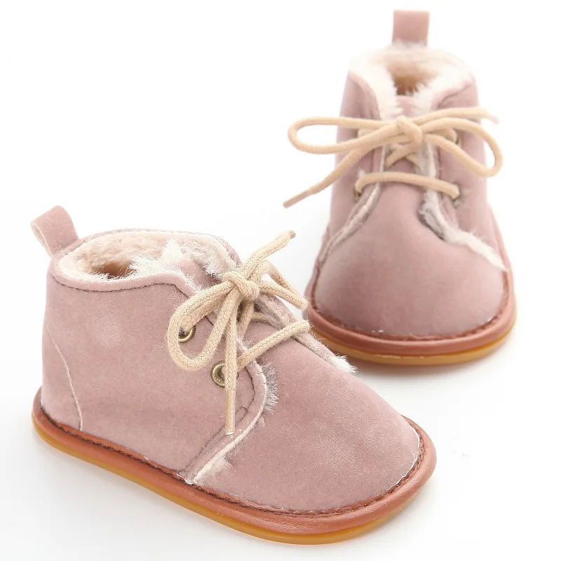 Fancy design baby walking shoes winter warm casual plush toddler boots