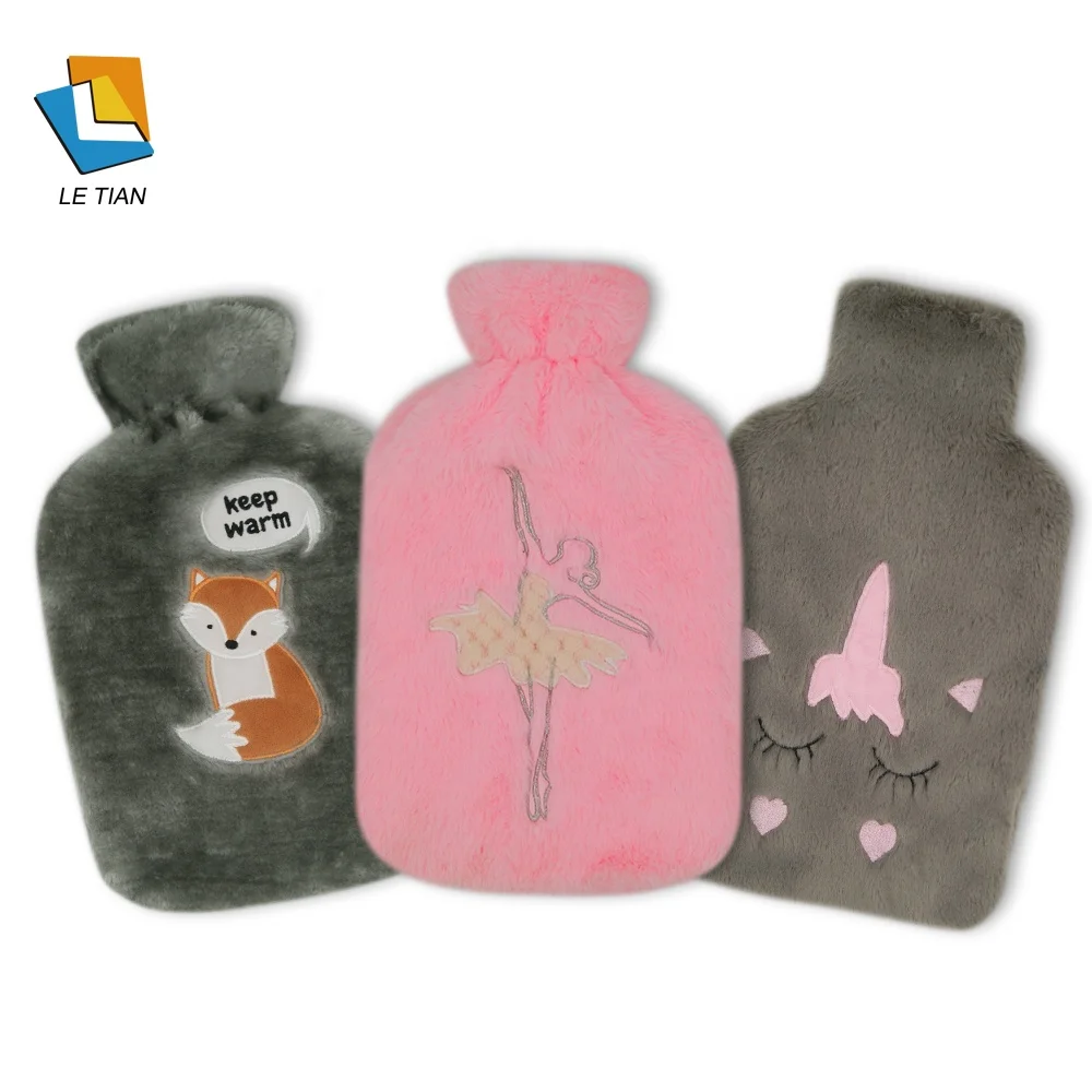 2 Liter Natural Rubber Hot Water Bottle With Cover