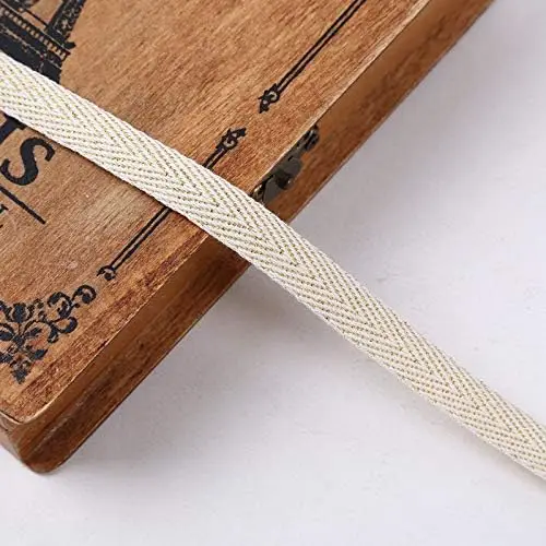Eco-Friendly Custom Printed Organic Gift Herringbone Pattern Cotton Tape Ribbon