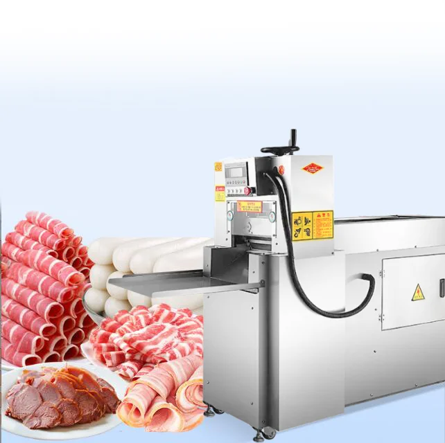 High Efficiency Frozen Meat Roll Slicer Machine meat cutter machine  CNC Meat Slicing Machine