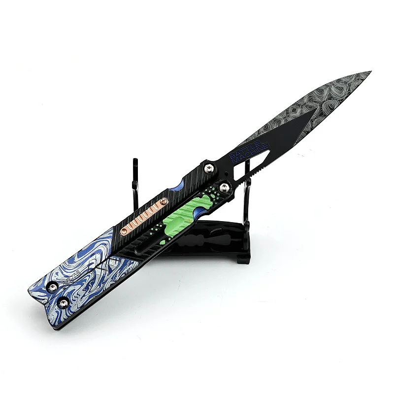 Arena Breakout Game Accessories Graffiti Blade Uncut Butterfly Knife Weapon Model Full Metal Collection Arts  Simulation Toy
