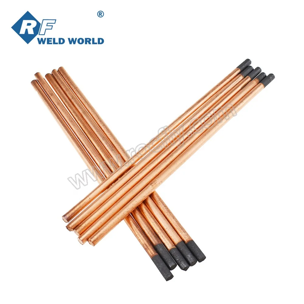 DC Copper Coated Pointed Arc Air Gouging Carbon Electrode Rod 13*305mm