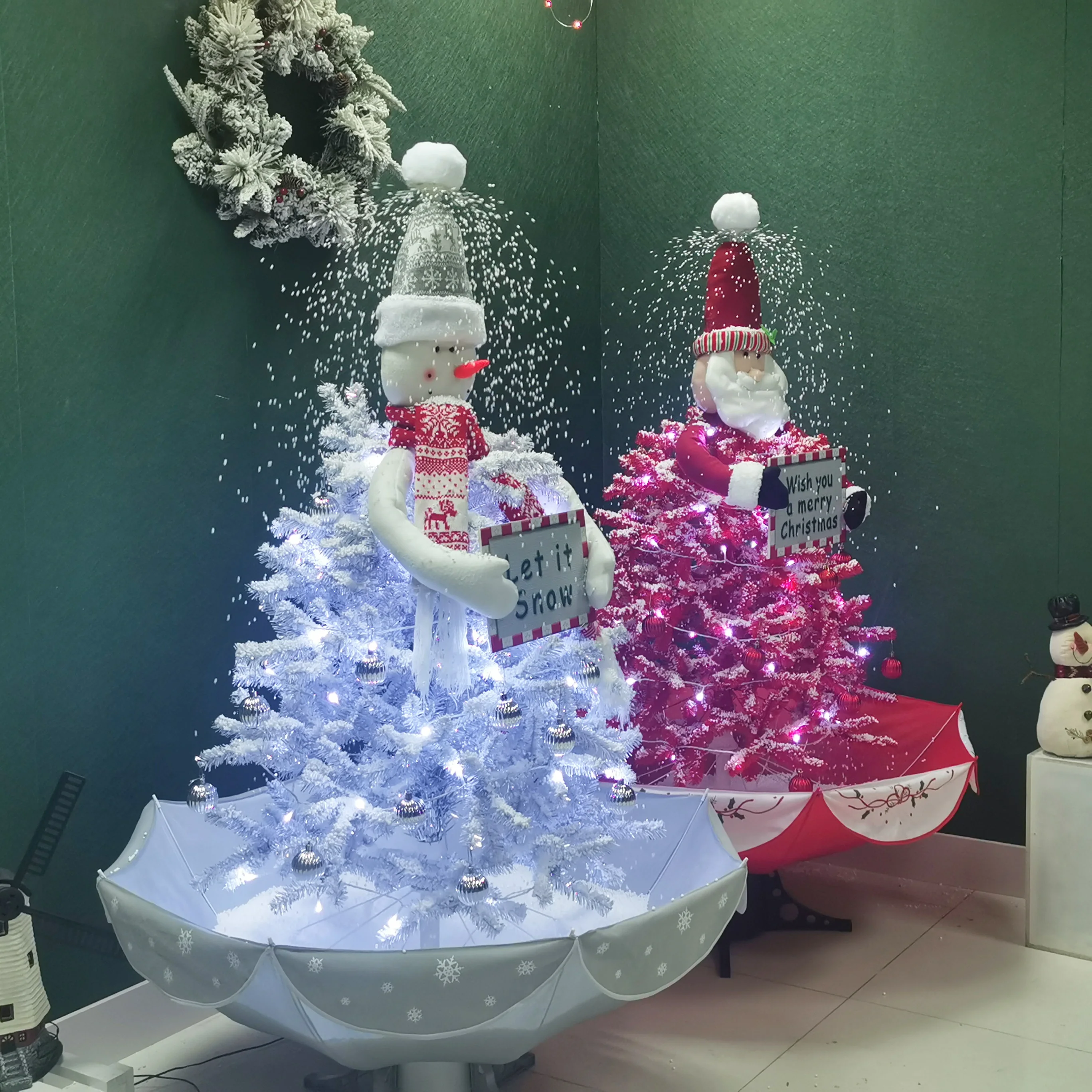 2023 newest Snowing Decorative light up snowman on the Christmas tree