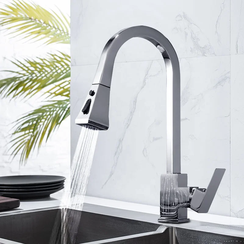 2022 kitchen faucet luxury brass water tap modern kichen kitchen taps brass pull out sprayer kitchen mixer sink faucets