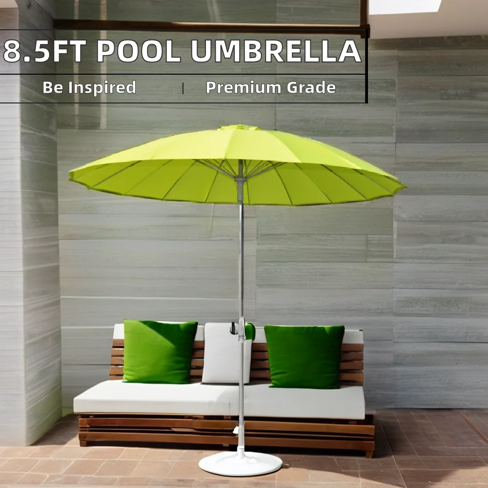 8.5ft Large Commercial Poolside Sun Shade Umbrella China Factory Outdoor Furniture for Beach and Swimming Pools