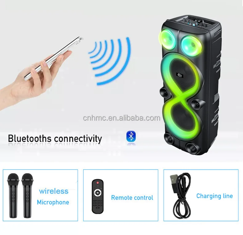 ZQS8238 двойной 8-дюймовый динамик caixa de som bluetooth колонки аудио система сабвуфер коробка