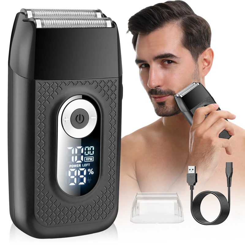 Suttik V-515 Rechargeable 7000RPM Beard Trimmer Electric Shaver Men Hair Waterproof Razor Automatic Razor Trimmer 2 in 1