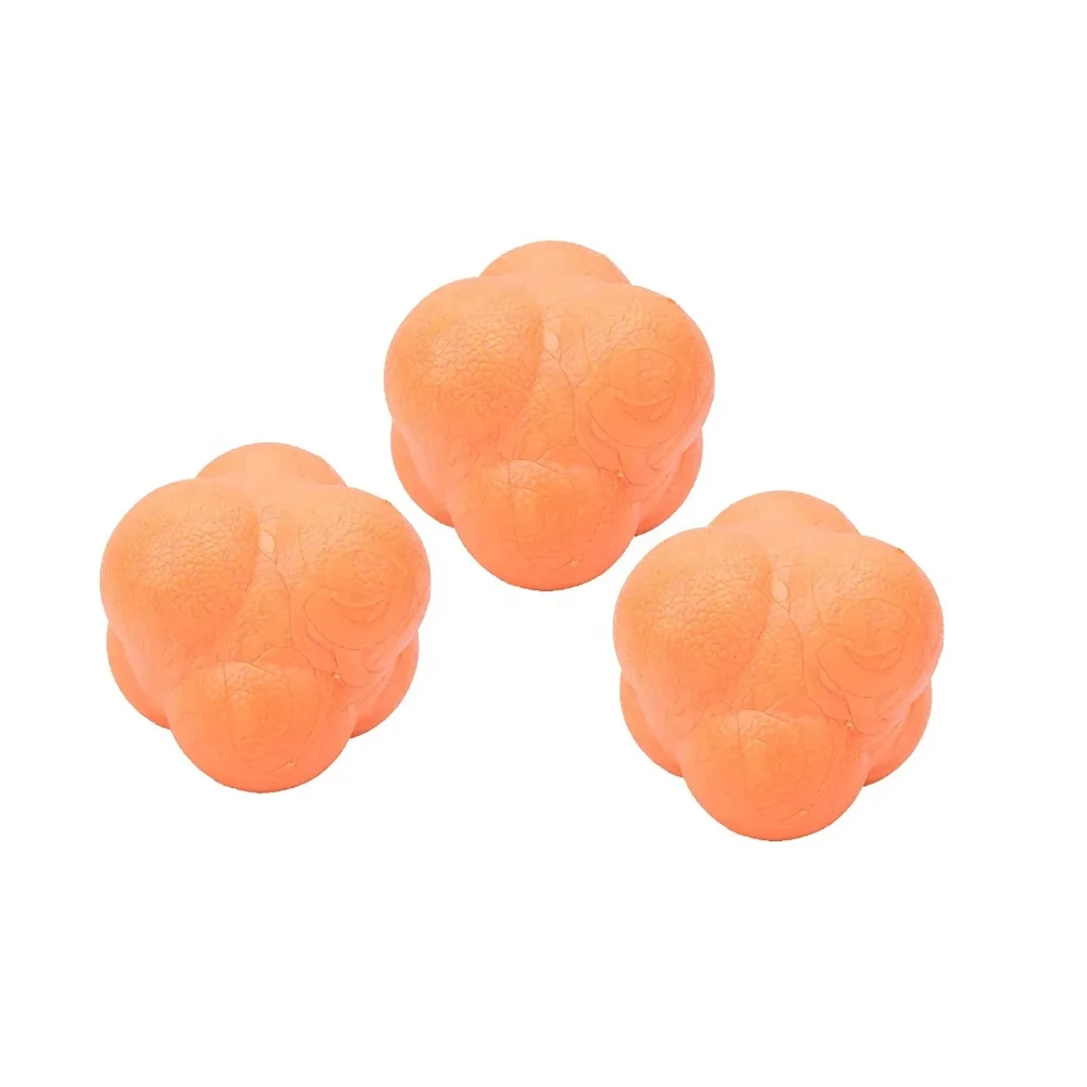 Factory Price Silicone Massage Balls Hexagonal Palm Massager Hand Agility Speed Training Ball Exercise Reaction Ball