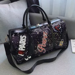 Custom Lightweight Travel Bag Fashion Sequin Duffel Bag Glitter Gym Bag