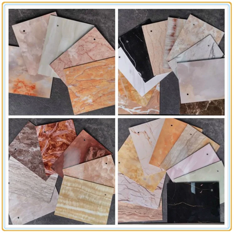 PVC material UV plate simulation waterproof marble self-adhesive large-size