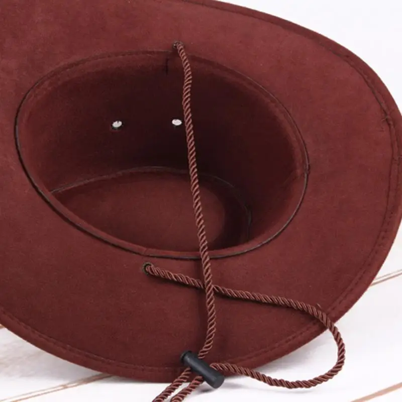 Fashion Adult/Kids  Western Sun Shield Unisex Cowboy Casual Artificial Leather Hat Wide Cowgirl Cowboy Hat