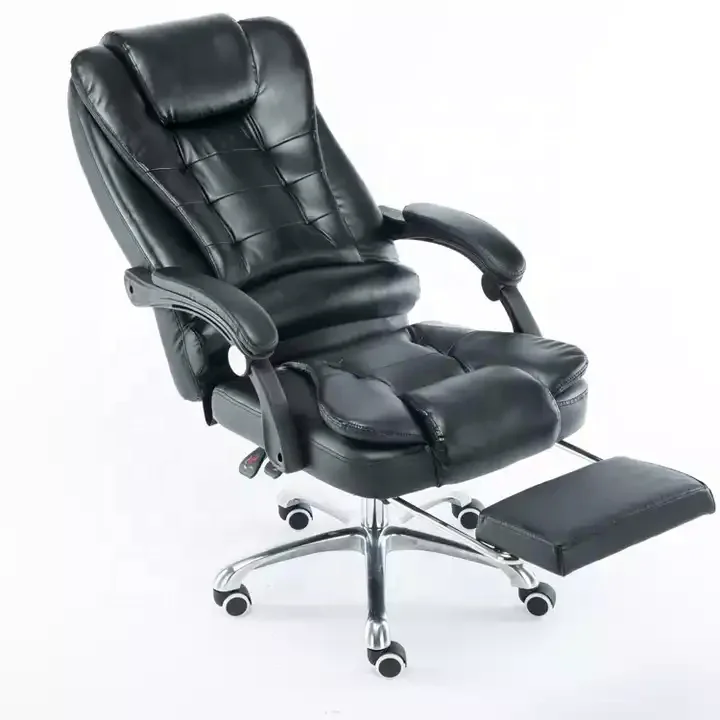 Tilt angle 135 Angle sleep office multi-function recliner boss chairs cheap black PU leather office chair with footrest