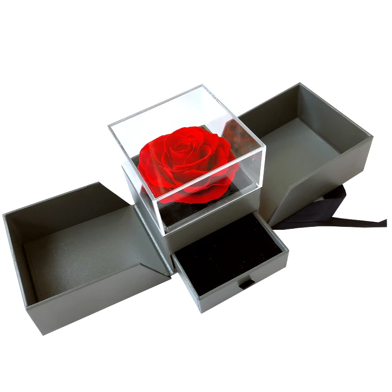 New product ideas 2020 mother day gifts Preserved Flower Roses in Jewelry box sets artificial wedding gifts for guests souvenirs