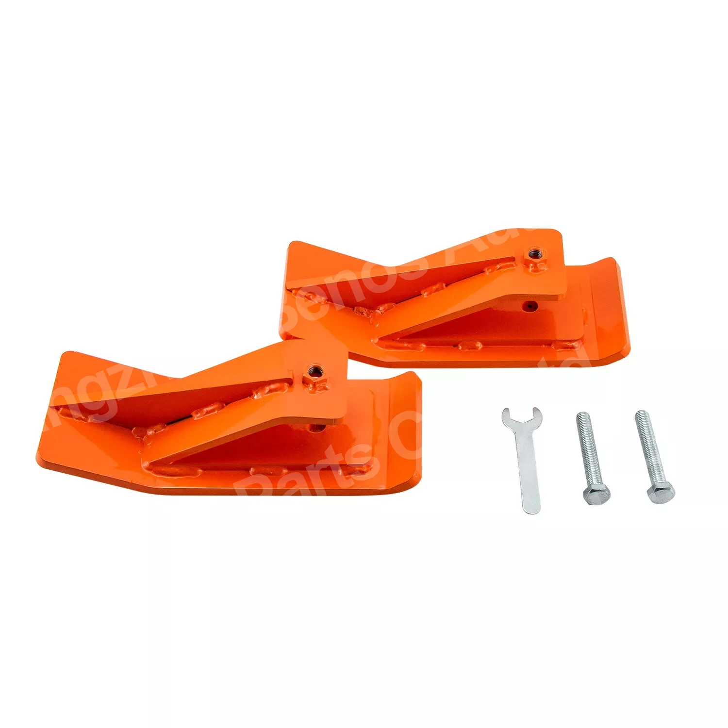 Set 2 Orange Tractor Bucket Ski Edge Tamer Skid Protector Snow Leaf Removal
