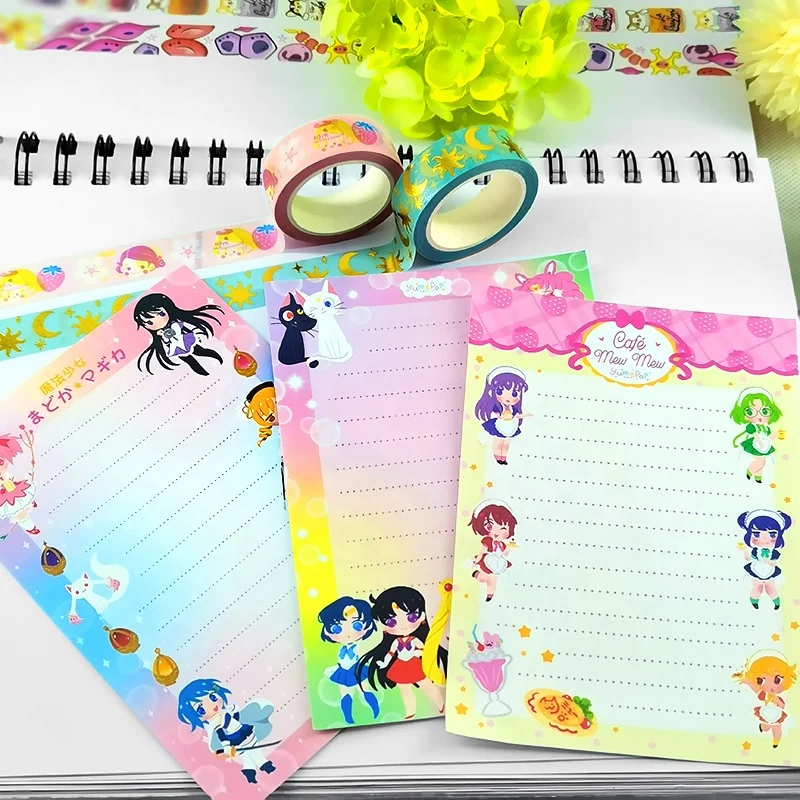 hot sale eco custom lovely cute memo pad print sticky note for planner with set